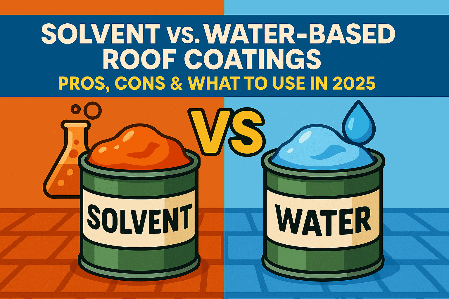 Solvent vs. Water-Based Roof Coatings: Pros, Cons & What to Use in 2025 π§ͺ